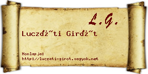 Luczáti Girót névjegykártya